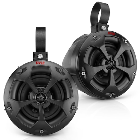 Pyle 2-Way Dual Waterproof Off-Road Speakers, 4 Inch 800 Watt Marine Grade Wakeboard Tower Speakers PLUTV41BK