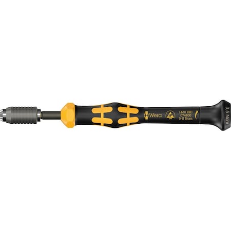 Wera 1460 ESD Kraftform Micro torque screwdrivers, with factory pre-set value and , 1461 ESD x 0.050 Nm 5074810001