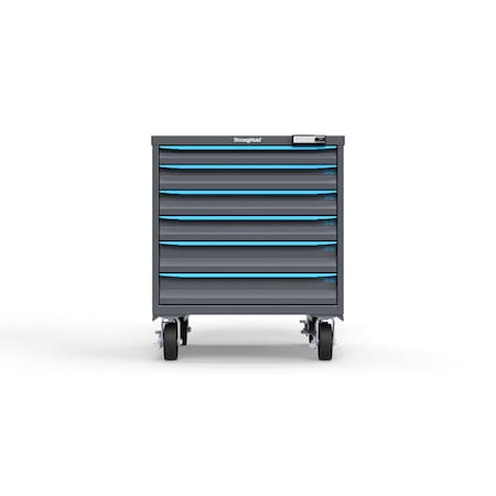 Strong Hold 6 drawer cabinet - (1x 2in, 3x 3in, 2x 4in) - Blue accents - E-Lock w/ Tracking S3036-PCTAS-0601FS