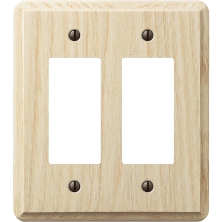 Amerelle 2-Gang Solid Ash Rocker Decorator Wall Plate Unfinished Ash 401RR