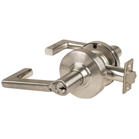 Schlage Grade 1 Storeroom Lock, Longitude Lever, Standard Cylinder, Satin Nickel Finish, Non-Handed ND80PD LON 619