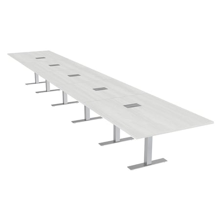 Skutchi Designs 22 Person Conference Table With Power Unit | 22' Rectangular Table | Harmony Series HAR-REC-48x264-T-WA7976-ESIL