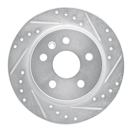 Dynamic Friction Co DFC Brake Rotor - Drilled and Slotted - Silver 631-45018R