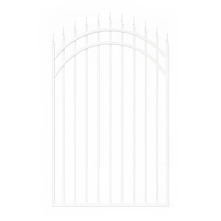 Nuvo Iron 45-in W x 68-in H Glossy Wht Tiger Eye Gate Arched -48-in W Openings SC Hardware W/Dbl Side Handle ITGA4568GW