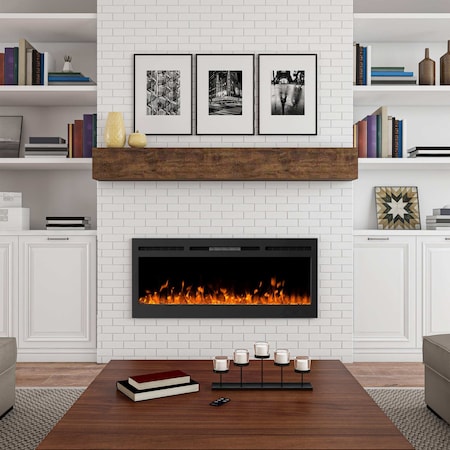 Northwest 50in Wall Mounted Electric Fireplace Recessed Heater with Front Vent, Remote, LED Flames 80-EFFV-5