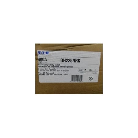 Eaton Safety Switch, Fusible, Single Phase, NEMA 3R, Steel DH225NRK