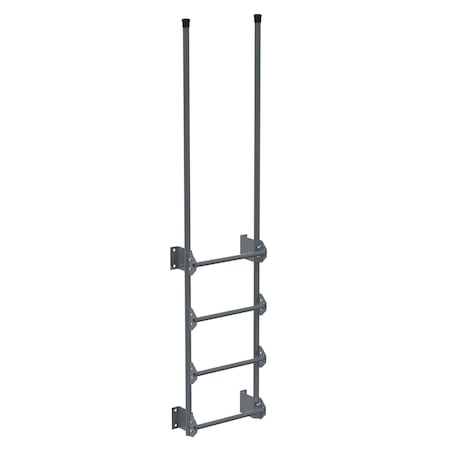 Vestil Steel Walk Through Dock Ladder 4 Step 300 Lb. Capacity Gray Semi Gloss DKL-4-GYSG
