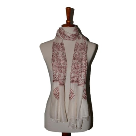 Cosa OM414015-Ecru OM Bhakti Prayer Shawl with Medium Color Base, Ecru CO2446096