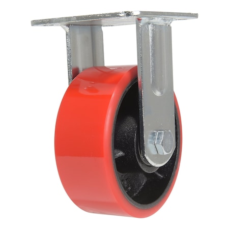 Vestil Polyurethane Rigid Caster 5 In. Diameter x 2 In. Width 990 Lb. Capacity Orange CST-VE-5X2PU-R