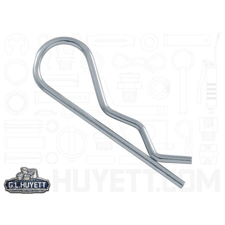 Huyett Bridge Pin, Zn Plt Spg Stl, .062 Wire Dia x 1.562 L x .380 In Eye Dia x Fits 3/8 to .5 Shft BP-218