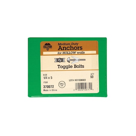 Hillman Toggle Bolt Fas-N- Tite 1/4 in D X 5 in L Round Steel 370072