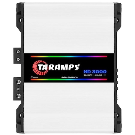 Taramps RGB Edition 1 Channel 3000 Watts RMS Car Audio Amplifier with Multi-color illumination HD3000.1RGB