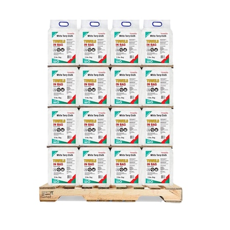 Supremeplus Recycled White Terry Towel Cleaning Rags, 800 lbs. Pallet, 160 x 5 lbs. Bags, 160PK SP-8339