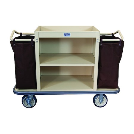 Royal Basket Trucks Housekeeping Cart, 41" H, 8" Caster G55-TNX-M2C-2NN