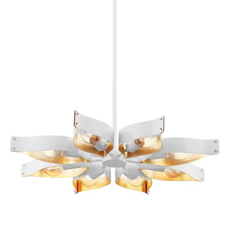 Mitzi Nala 8 Light Chandelier 5 In. Soft White/Gold Leaf H658808-SWH/GL