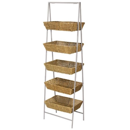 Specialty Store Services 5 Tier Wicker Basket Stand 20058