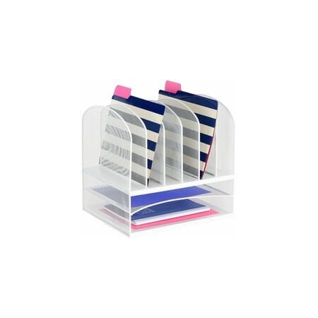 Safco Mesh Desk Organizer, White, 8 Sections 3255WH