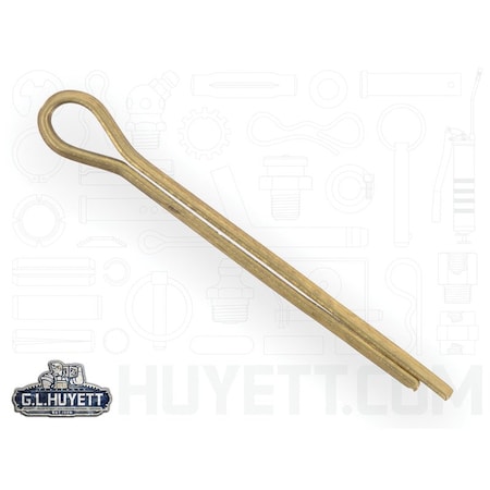 Huyett Cotter Pin, Brass, 0.062 in Dia x 0.750 in Effective Length CPB-062-0750