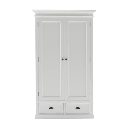 Homeroots 43" Off White Solid Wood Two Drawer 523198