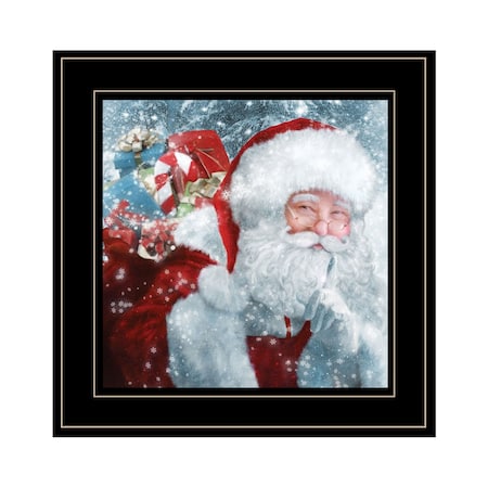 Homeroots Santa with Presents 2 Black Framed Print Wall Art 406269