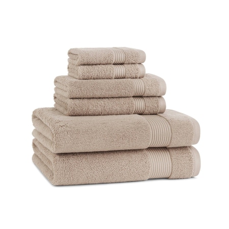 Arkwright Home Host & Home 6pc Bath Towel Set Beige - 6 Piece Set P-BSET-HH-BGE