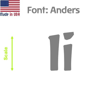 Aacc Self-Adhesive Vinyl Letter: i, Scale: 0.5 in. Color: Gray Font: Anders by, 8PK AACC-Anders-li-Gray-I0.5x8
