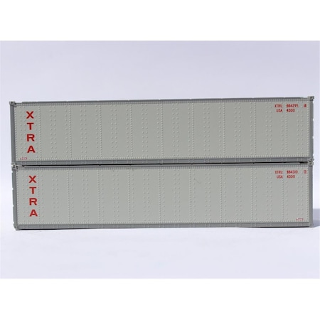Jacksonville Terminal 40 ft. N Scale Standard Height Smooth-Side Containers Xtra Lease, 2PK JTC405663