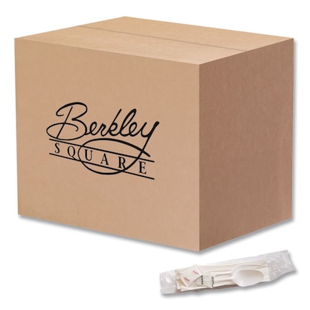 Berkley Square Mediumweight Cutlery Kit, Plastic Fork/Spoon/Knife/Salt/Pep/Napkin, White, PK250, 250PK 1171241
