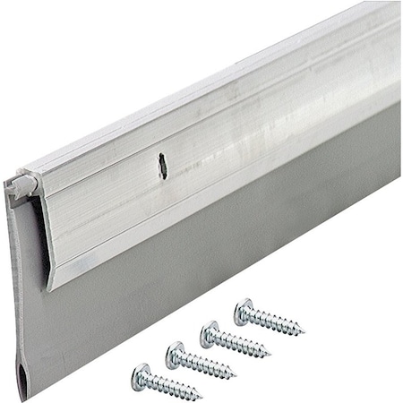 M-D Building Products 0 Door Sweep, 48 in L, Aluminum Flange, Vinyl Insert 5413