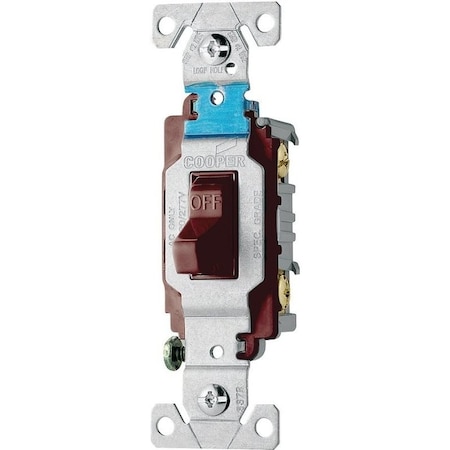 Eaton Wiring Devices Toggle Switch, 15 A, 120/277 V, Screw Terminal, Nylon Housing Material, Brown CS115B