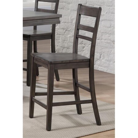 Fine-Line Shades of Gray Slat Back Stool FI3196349