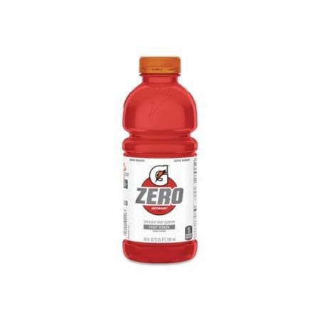 Gatorade Zero G Zero Sugar Ready-to-Drink Thirst Quencher, 20 oz, Bottle, Fruit Punch, 24PK 308-04426