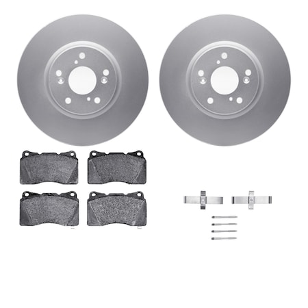 Dynamic Friction Co DFC GEOSPEC Coated Rotors with 5000 Brake Pads - Ceramic and Hardware 4512-58033