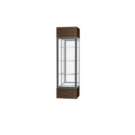Ghent Lighted Floor Display Case 24x72x24, Mirror, Satin 4124MB-SN-WV