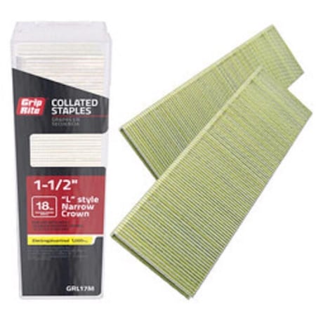 Pen2Paper 0.25 x 1.5 in. 18 Gauge L-Style Narrow Crown Staples, Black, 1000PK PE3313803