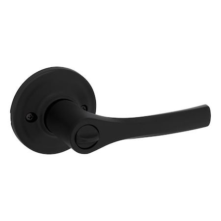 Kwikset Henley Lever Privacy Door Lock with 6AL Latch and RCS Strike Matte Black Finish 300HYL-514