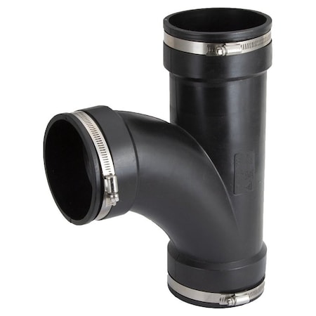 Prosource Flexible Pipe Tee, PVC, Black QT-400