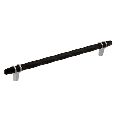 Amerock London 10-1/16 in 256 mm Center-to-Center Black Bronze/Polished Chrome Cabinet Pull BP36664BBR26