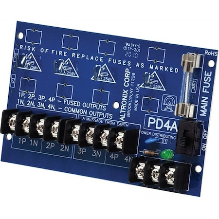 Altronix Power Dist Module 4 Output PTC PD4CB