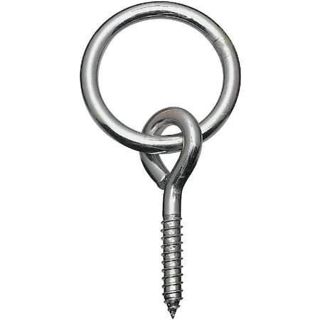 National Hardware 2'' Dia. x 5/16'' Thick Zinc-Plated Steel Hitch Ring with Screw Eye N220-640