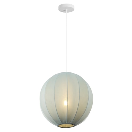 Jonathan Y Sia 16" 1-Light Scandinavian Japandi Adjustable Lantern Metal w/Ribbed Cocoon Globe Shade LED Pendan JYL4206B