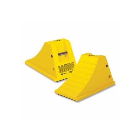 Checkers All-Terrain Heavy Duty Wheel Chock, 80000 lb Load Capacity, 28 in to 38 in Tires, Yellow,  916-AT3512-RP-Y