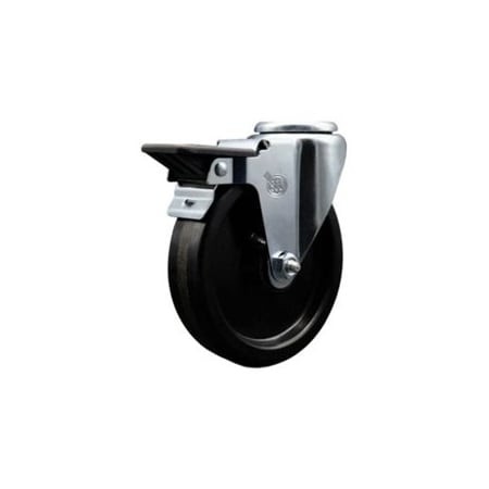 Service Caster 5'' Phenolic Wheel Swivel Bolt Hole Caster with Posi Lock Brake SCC-BH20S514-PHR-PLB