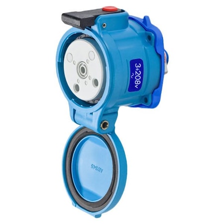 Meltric DSDC3 RECEPTACLE POLY BLUE SIZE 3 TYPE 3R 2P+G 30 A 250 VDC 33-34209