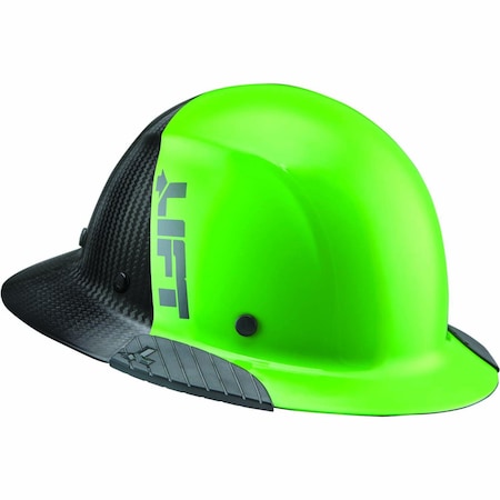 Lift Safety DAX Carbon Fiber Full Brim 50-50 (Lime Green/Black) - ANSI-C, TYPE 1 HDF50C-20GC