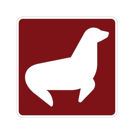 Sign Solutions Usa Seal Viewing (Symbol), 18 in W x Square, Aluminum Sign DUS10DWT1818RS-106