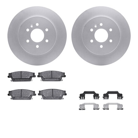 Dynamic Friction Co DFC GEOSPEC Coated Rotors with 5000 Brake Pads - Ceramic and Hardware 4512-46143