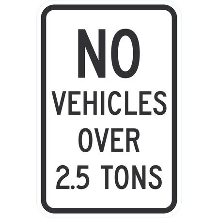 Lyle No Vehicles Over 2.5 Tons, 12x18, Engineer Grade, White G-3161-EG_12x18