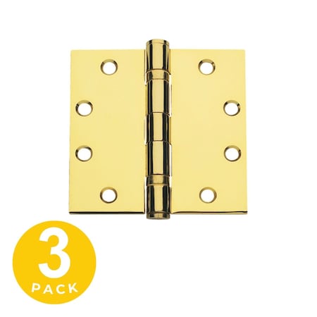 Global Door Controls 4.5 in Leaf W x 4.5 in Leaf H, Brass CP4545BBNRPUS3-3