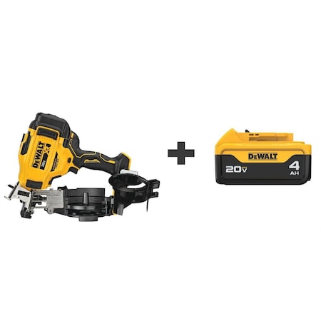 Dewalt Cordless Nailer, 20.0V, 0.120", Battery DCN45RNB/DCB204